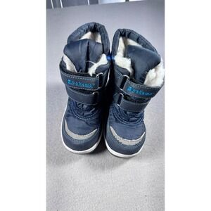 Apakowa Boys Navy Blue Winter Snow Boots Faux Fur Lined Size 23 EU